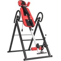 SPORTNOW Tabla de Inversión Plegable con Ángulos 20°/40°/60° y 0-90° 13 Ajustes para 130-190 cm Soporte Lumbar Cinturón(m-16)