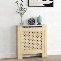 HOMCOM Cubreradiador de MDF Cubierta para Radiador para Salón Dormitorio Pasillo 78x19x82 cm Roble(m-2)