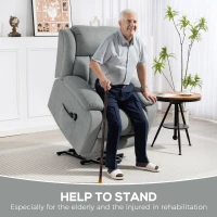 HOMCOM Power Lift Recliner Chair with Vibration Massage, Lift Chair for Elderly with Footrest, Remote, Side Pocket, Light Grey(m-4)