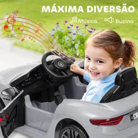 AIYAPLAY Carro Elétrico para Crianças Maserati Gran Turismo Folgore 12V Controlo Remoto Faróis Buzina e Música MP3 98x59x43 cm Cinza(m-7)