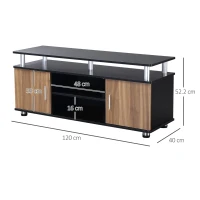 HOMCOM Mobile Porta TV Fino a 55" con Armadietti e Ripiani in Legno e Alluminio, 120x40x52.2cm(m-3)
