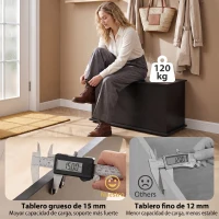 HOMCOM Baúl de Almacenaje 102L con Bisagra de Seguridad Estilo Moderno para Pasillo Dormitorio Salón 80x40x45 cm Negro(m-6)