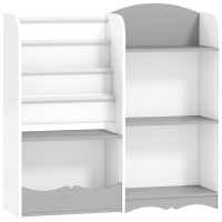 ZONEKIZ Scaffale Portagiochi per Bambini in Legno Grigio