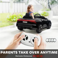 HOMCOM Audi Licensed 12V Kids Electric Ride-On, with Remote Control, Suspension System, Lights, Music, Motor - Black(m-5)