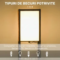 HOMCOM Lampadar cu 3 rafturi integrate, soclu E27, putere 40W, 26x26x160cm, culoare lemn(m-9)