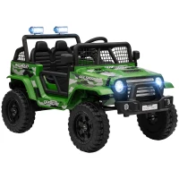 AIYAPLAY 12V Battery Powered Kids Ride-On Car, Electric Truck w/ Spring Suspension, Remote, Music, Horn, Lights, Green(m-1)