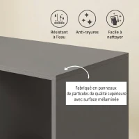 HOMCOM Armoire penderie meuble de rangement mobile 4 roulettes avec tringle à vêtements et étagères ouvertes, gris(m-6)