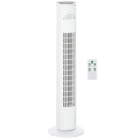 HOMCOM Ventilatore a Torre 45W a 3 Modalità e 3 Velocità con Timer da 10h, in ABS, Ø22 x 77A cm, Bianco(m-1)
