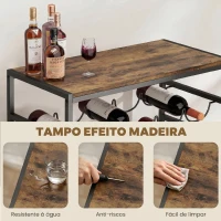HOMCOM Garrafeira para 30 Garrafas de 6 Níveis com Superfície de Madeira Estilo Industrial 59x30x88,5 cm Castanho Rústico(m-5)