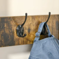 HOMCOM Coat Rack Stand, Free Standing Hall Tree, Coat Stand with Hooks, Bench and Shoe Rack, 100cm x 38.5cm x 185.5cm, Industrial Style, Rustic Brown and Black(m-7)