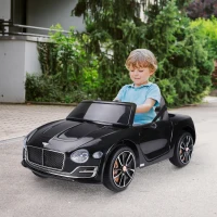 HOMCOM Coche Eléctrico para Niños Bentley GT Coche de Batería para Niños de +3 Años Velocidad 2,5-5 km/h 108x60x43 cm Negro(m-10)