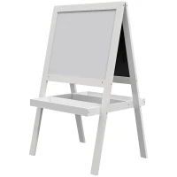 AIYAPLAY Tableau chevalet enfant 2 en 1 face ardoise magnétique et face tableau noir à craie blanc(m-12)
