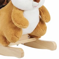 AIYAPLAY Rocking Horse, Stable Plush Ride on Horse Squirrel Design with Animal Sounds, Security Belt for Toddlers 1-3 Y, Brown(m-10)