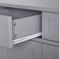 kleankin Mobilier de baie pe picioare, dulap de baie 2 uși 2 sertare 60 x 30 x 75 cm gri(m-11)