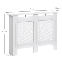 HOMCOM Copritermosifone Moderno a Griglia in MDF per Casa e Ufficio, 111.5x82x19 cm, Bianco(m-3)