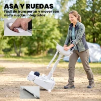Outsunny Lavamanos Portátil Estación de Lavado para Actividades al Aire Libre y Camping con Tanque de Agua de 17L Dispensador de Jabón Toallero y 2 Ruedas HDPE para Eventos, Reuniones Gris Claro(m-6)