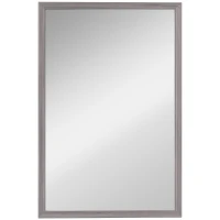 HOMCOM Wall Bathroom Mirror, 40 x 60 cm Wall-Mounted Mirror for Living Room, Bedroom, Hallway, Grey(m-1)