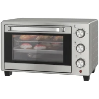 HOMCOM 21L Mini Countertop Oven, 100°C-230°C Adjustable Temp - Silver Tone(m-11)