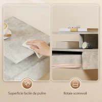HOMCOM Set di 2 Comodini Sospesi con Cassetto e Mensola Aperta, 35x32x22.5 cm, Grigio Cemento(m-7)
