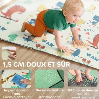 AIYAPLAY Tapis de jeu pour enfant bebe, tapis d'éveil bébé pliable épais réversible en mousse, 196 x 176 x 1,5 cm, multicolore(m-6)