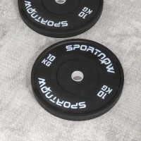 SPORTNOW Discos Pesas Olímpicos 2x10 kg Agujero Ø50 mm de Goma para Barras y Mancuernas para Casa y Gimnasio Negro(m-7)