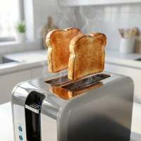HOMCOM 2 Slice Toaster with 7 Browning Levels, Reheat, Defrost and Cancel Functions(m-12)