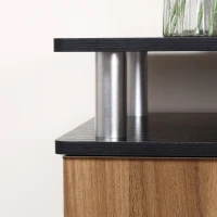 HOMCOM Mobile Porta TV Fino a 55" con Armadietti e Ripiani in Legno e Alluminio, 120x40x52.2cm(m-8)