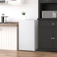 HOMCOM Mini Nevera Silenciosa 91L Clase E Frigorífico Pequeño Nevera Pequeña Bajo Encimera con Temperatura Regulable 5 Niveles(m-2)