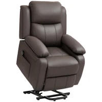 HOMCOM Fauteuil releveur électrique fauteuil relax électrique avec repose-pied télécommande et 2 pochettes 76x90x105cm marron(m-11)