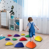 AIYAPLAY 11-Piece Stepping Stones for Kids, Stackable Sensory Toys Outdoor Indoor, Obstacle Course for Balance and Motor Skills(m-2)