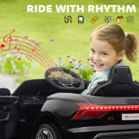 HOMCOM Audi Licensed 12V Kids Electric Ride-On, with Remote Control, Suspension System, Lights, Music, Motor - Black(m-9)