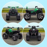 HOMCOM Elektroquad für Kinder, Licht & Musikanschluss, 3-8 km/h, für 3-5 Jahre, Grün(m-9)