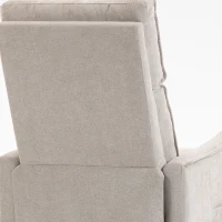 HOMCOM Fauteuil de massage inclinable fauteuil de relaxation en lin avec repose-pieds poche latérale télécommande crème(m-11)
