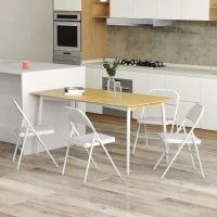 HOMCOM Lot de 4 chaises pliantes chaises de salle à manger portables cadre en acier 45 x 46 x 78 cm blanc(m-10)