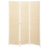 HOMCOM Paravent en bois séparateur de pièce closion de séparation pliable 3 panneaux 135 x 180 cm blanc(m-12)