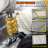 AIYAPLAY Motocicletă Electrică pentru Copii cu Roți Ajutătoare Detașabile, Suspensii, Sunete și Indicator de Încărcare, Portocalie(m-8)