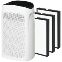 HOMCOM Purificateur d'air + Filtre pour purificateur d'air Ioniseur CADR 210m³/h minuterie filtre à charbon actif filtre HEPA(m-11)