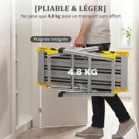 HOMCOM Établi pliant, établi de serrage en aluminium, table de travail robuste avec poignée, design antidérapant, argenté(m-6)