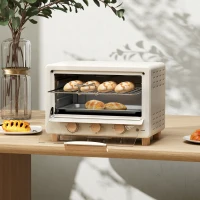 HOMCOM Forno Elétrico de Mesa Mino Forno de 16L Forno Elétrico com Temporizador e Temperatura Ajustável até 230℃ 39x27,5x28,8 cm Creme(m-10)