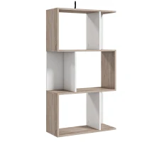 HomCom biblioteca de perete, 3 rafturi, 60x24x111.4cm, alba | AOSOM RO(m-10)