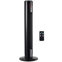 HOMCOM 70° oszillierender Turmventilator mit Fernbedienung 3 Modi 3 Geschwindigkeiten Timer 32 x 32 x 96 cm Schwarz(m-12)