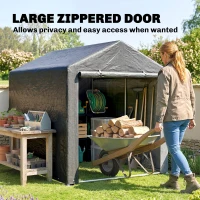 Outsunny 2.2 x 1.6 m Outdoor Storage Tent, with Accessories - Dark Grey(m-6)