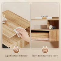 HOMCOM Juego de 2 Mesitas de Noche Flotantes, Mesillas de Noche Dormitorio con Cajón, Estante Abierto, Ahorra Espacio, Diseño Moderno, para Sala de Estar, 35x32x22,5 cm, Roble y Negro(m-7)