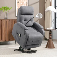 HOMCOM Electric Rise/Recline Armchair, with Reading Light - Grey(m-10)