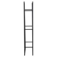 HOMCOM Metal Firewood Log Holder Tall Firewood Rack Indoor Outdoor Fireplace Wood Storage Shelf with Side Rails, Rust-Resistant, Black, 40W x 25D x 150H cm(m-8)