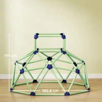 AIYAPLAY Joc de Cățărat pentru Copii 3-8 Ani, Cupolă cu Margini Rotunjite, din PP, 182,5x182,5x119 cm, Verde și Violet(m-3)