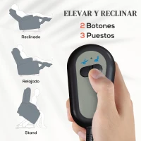 HOMCOM Sillón Levanta Personas con 8 Punto de Masaje Función de Calentamiento Mando a Distancia y Bolsillo Lateral Gris(m-4)