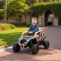AIYAPLAY Macchina Elettrica per Bambini 3-8 Anni 12V con Licenza KAWASAKI, Doppio Motore, Telecomando e Musica, Giallo(m-2)