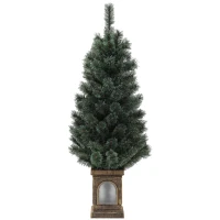 HOMCOM 4ft Artificial Christmas Tree with 80 Warm White LED Lights, 8 Modes and Remote, Realistic Xmas Tree with Square Stand for Party Decoration, Green(m-1)