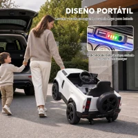 AIYAPLAY Coche Eléctrico SUV para Niños Land Rover Defender 12 V Mando a Distancia Suspensión Arranque Suave 2,7-4,5 km/h Blanco(m-7)